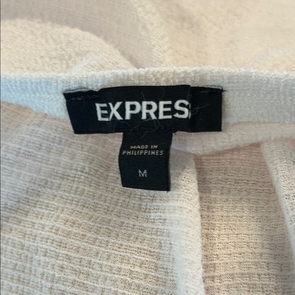 Express Cream Ruffle Halter Blouse - Picture 2 of 3